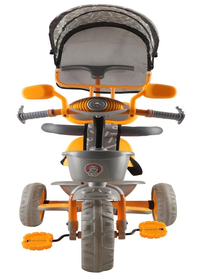 JoyRide Tiny Trekker Tricycle for Kids 1.5 to 5 Years with Reversible Seat,Parental Push Handle, Foldable Canopy Storage Baskets |Plug & Play Trikes for Girls Boys Citrine Yellow - Image 4